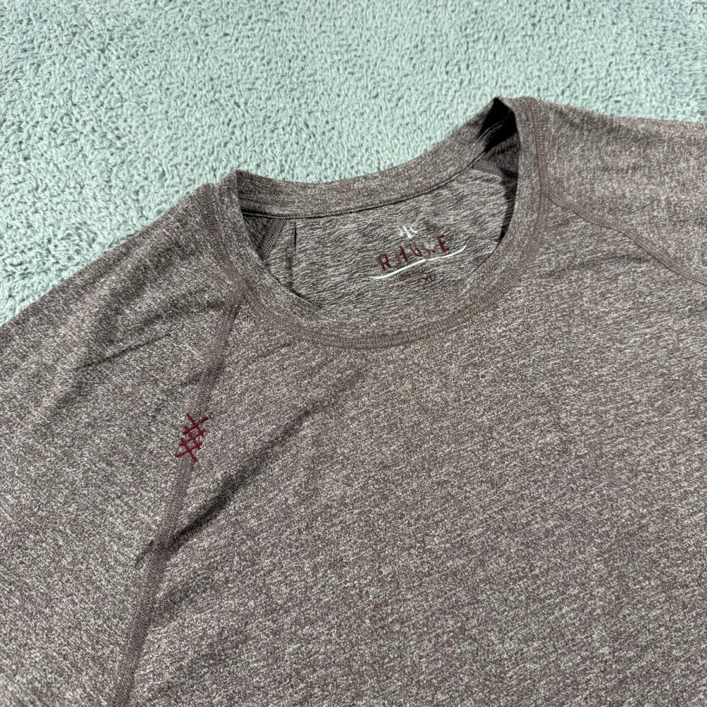 Rhone Reign Training T-Shirt Mens XL Brown Heathered Performance Workout